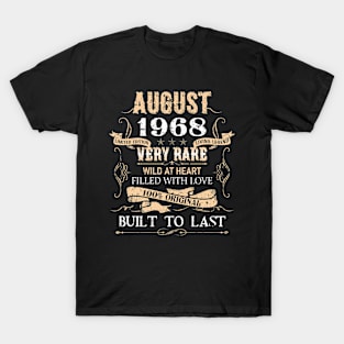 54 Years Old 54th Birthday Decoration Vintage August 1968 T-Shirt